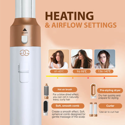 Hair Dryer 5 In 1  Hot Air Comb Curlers With Diffuser  Electric Blow Dryer Professional Complete   Multifunctional Hot Air Brush